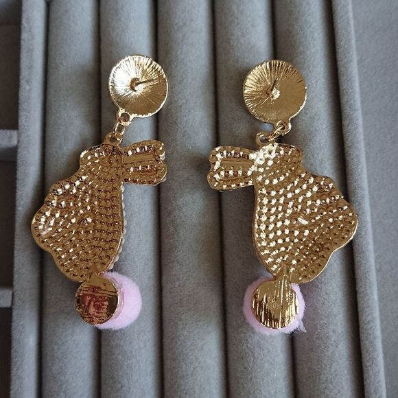 Bunny Rabbit Beaded Dangle Earrings for Easter - Picture 6 of 8